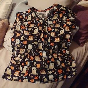 Owl Scrub Top